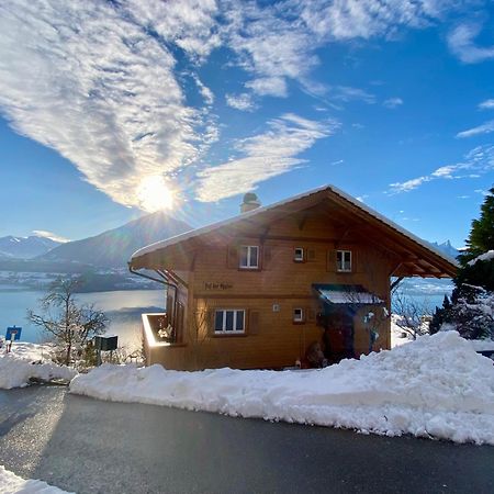 Chalet Egglen "Typical Swiss House, Best Views, Private Jacuzzi" Villa Sigriswil Exterior foto