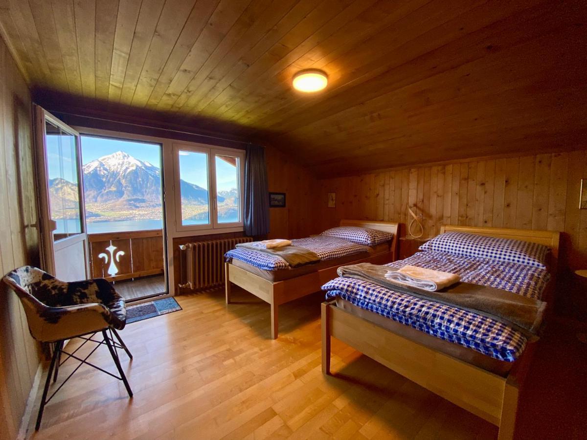 Chalet Egglen "Typical Swiss House, Best Views, Private Jacuzzi" Villa Sigriswil Exterior foto