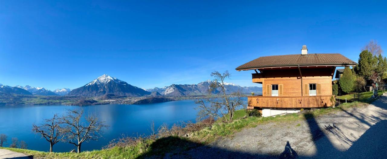 Chalet Egglen "Typical Swiss House, Best Views, Private Jacuzzi" Villa Sigriswil Exterior foto